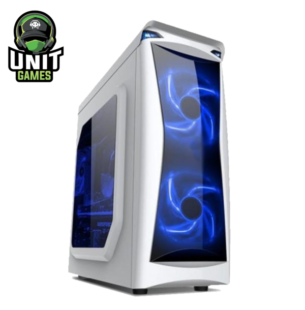 Gabinete NAXIDO F300 Blanco con cooler Blue