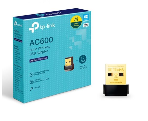 USB Wireless TP-LINK Archer T2U AC600 Nano+ Bluetooth 4.2 Dual Band