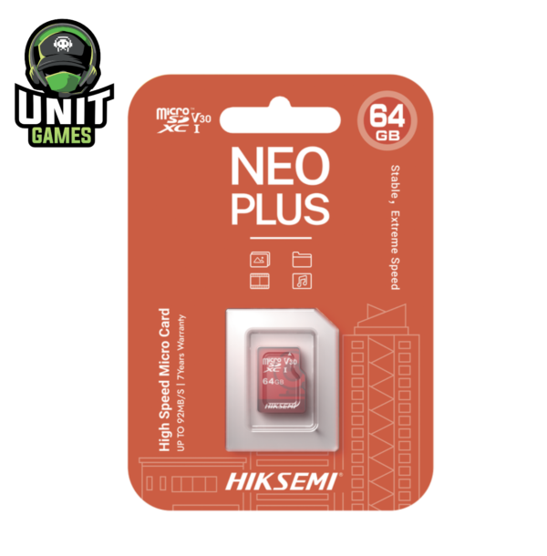 Memoria Micro SD HIKSEMI 64GB NEO PLUS Camaras videovigilancia
