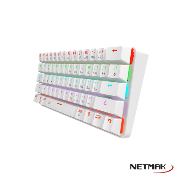 Teclado Mecanico NETMAK Dominate Blanco Switches Blue - Imagen 2