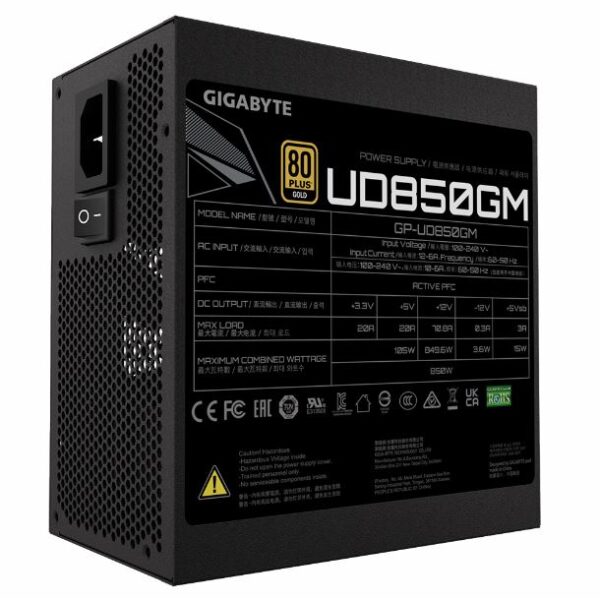 Fuente GIGABYTE UD850GM 850W 80 Plus Gold Modular - Imagen 2
