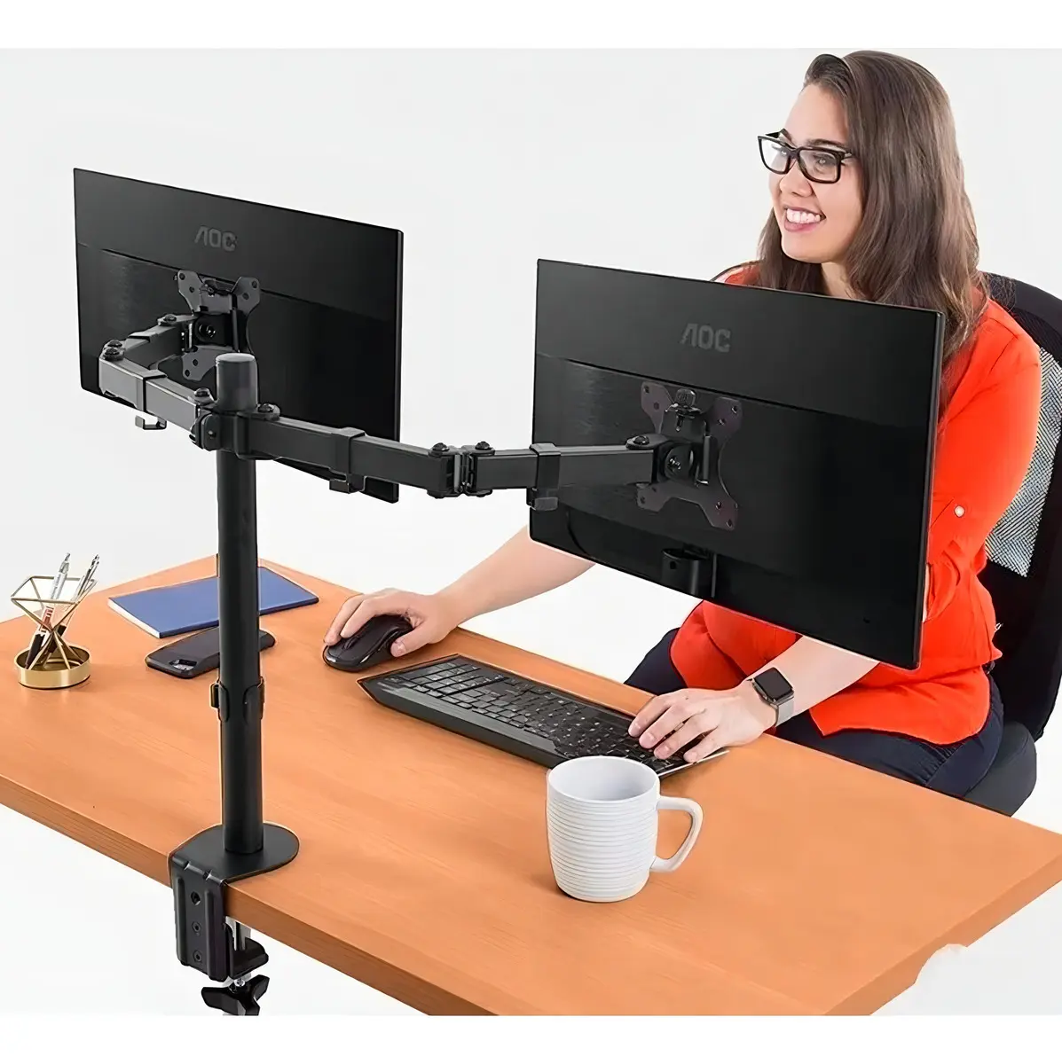 Brazo Soporte Doble Monitor NETMAK NM-ST18 - Imagen 3