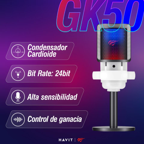Microfono HAVIT HVGK-GK50-WH White - Imagen 2