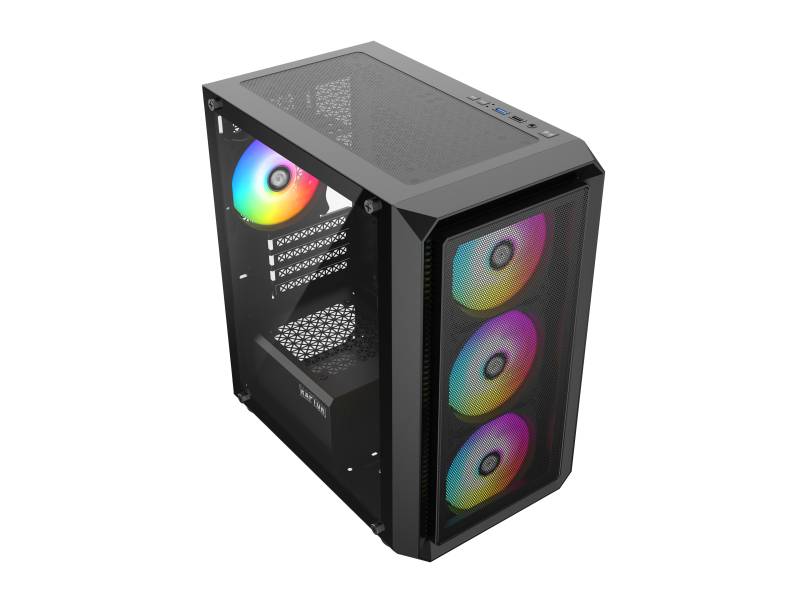 Gabinete RAPTOR Infinity Mesh TG x2 Black 4 Fan - Imagen 3