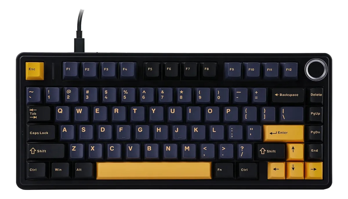Teclado Mecanico AULA F75 Black/Orange/Blue Wired - Imagen 3