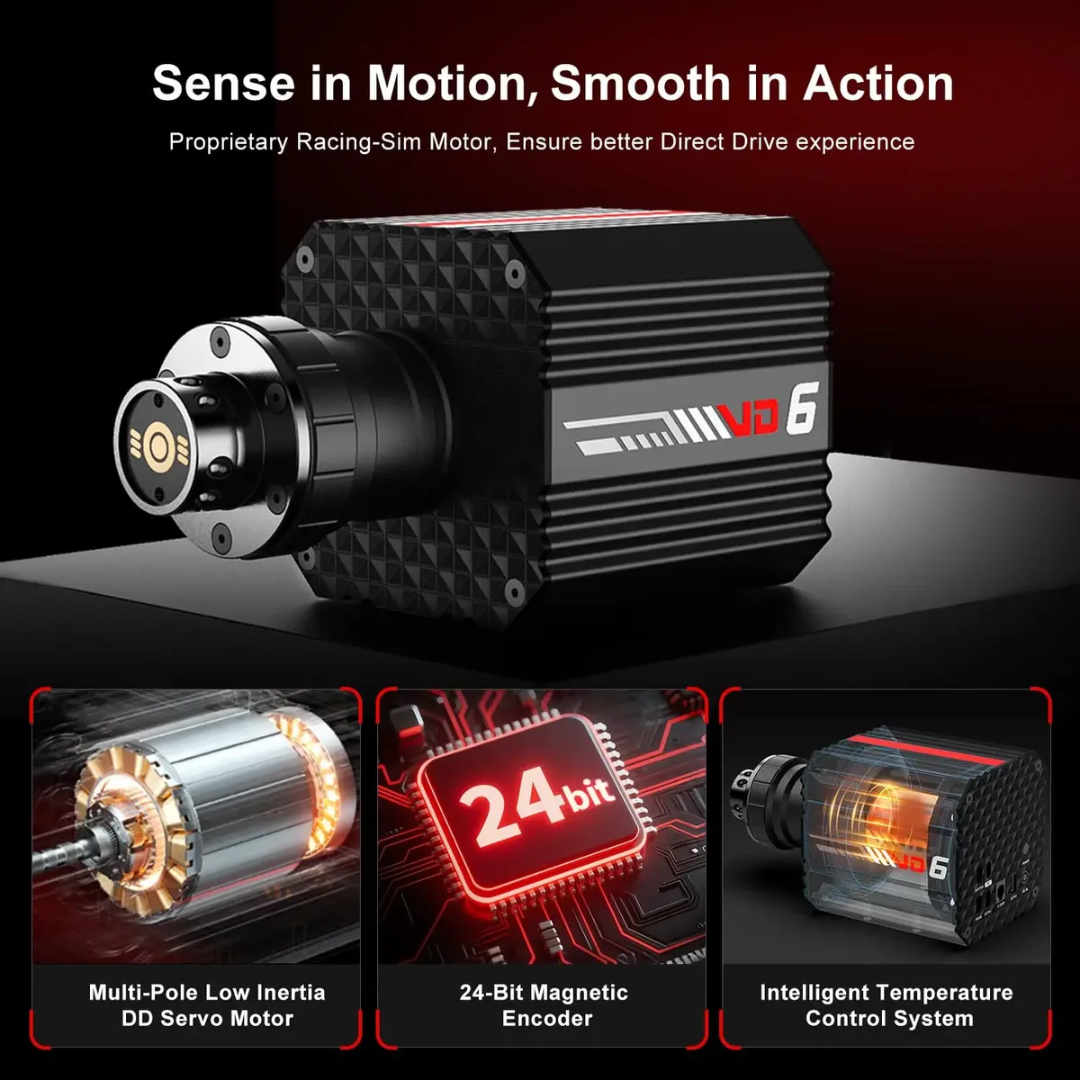 Volante + Pedalera PXN Bundle VD6 GEN2+ Z9 6Nm Torque - Imagen 2
