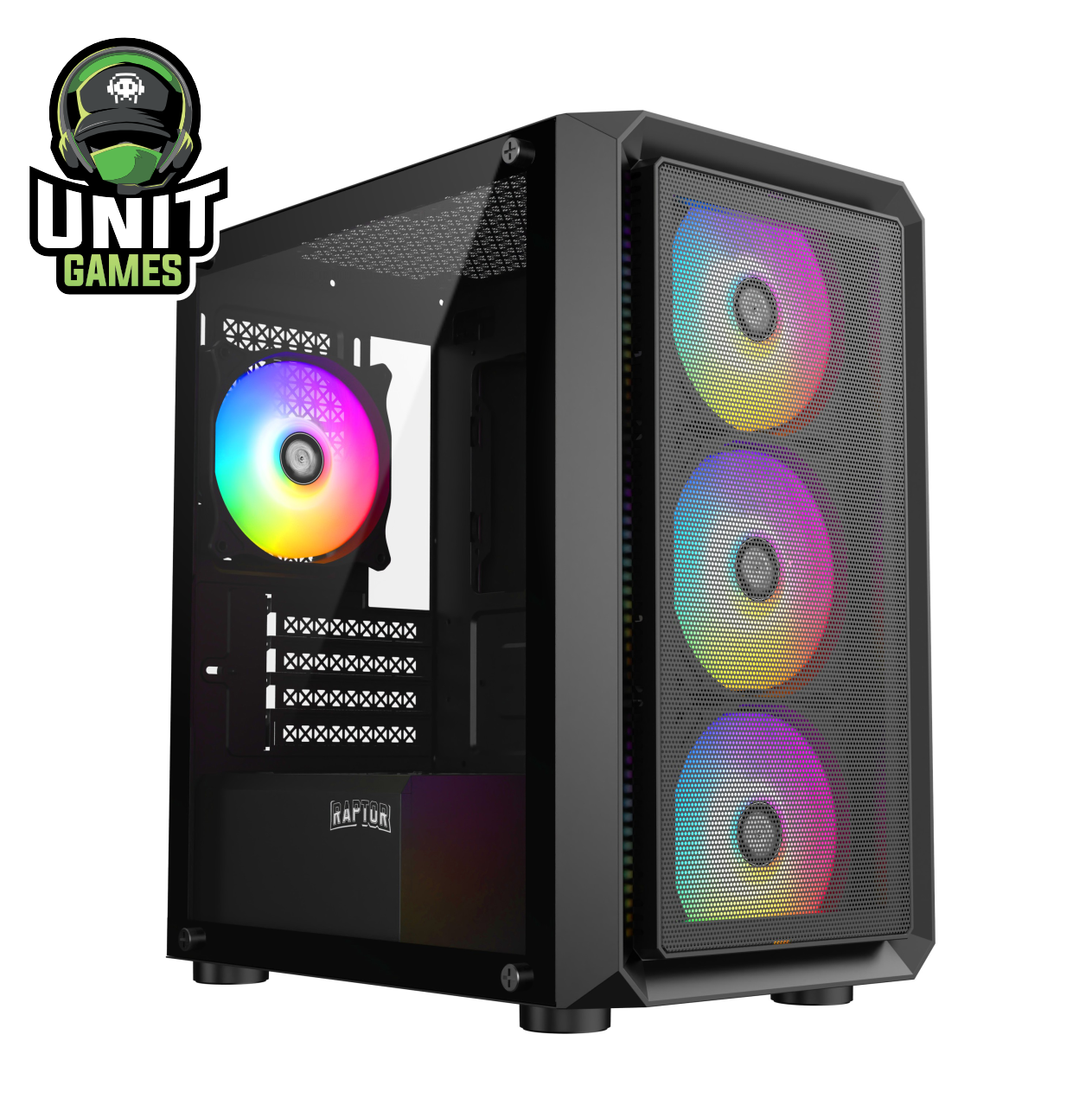 Gabinete RAPTOR Infinity Mesh TG x2 Black 4 Fan
